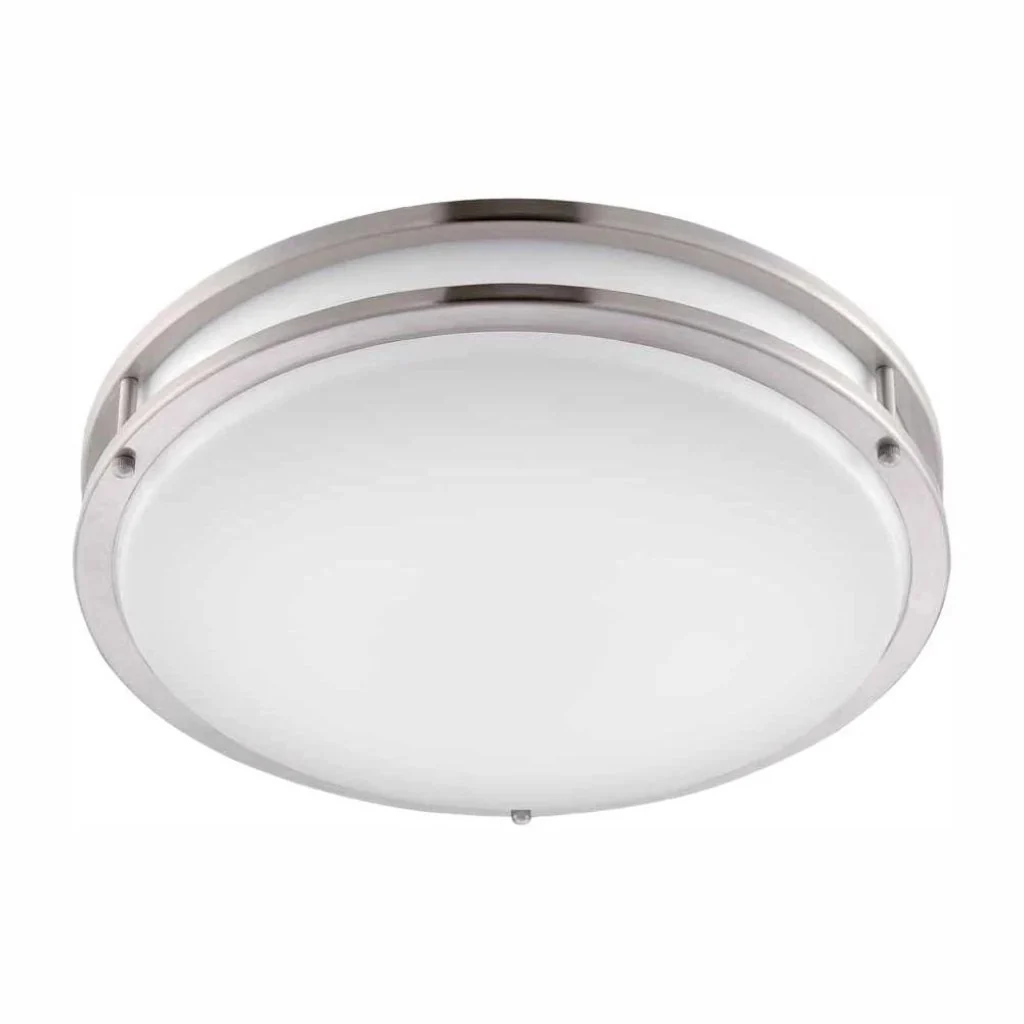 Hampton Bay Brushed Nickel LED Round Flush Mount Damaged Box