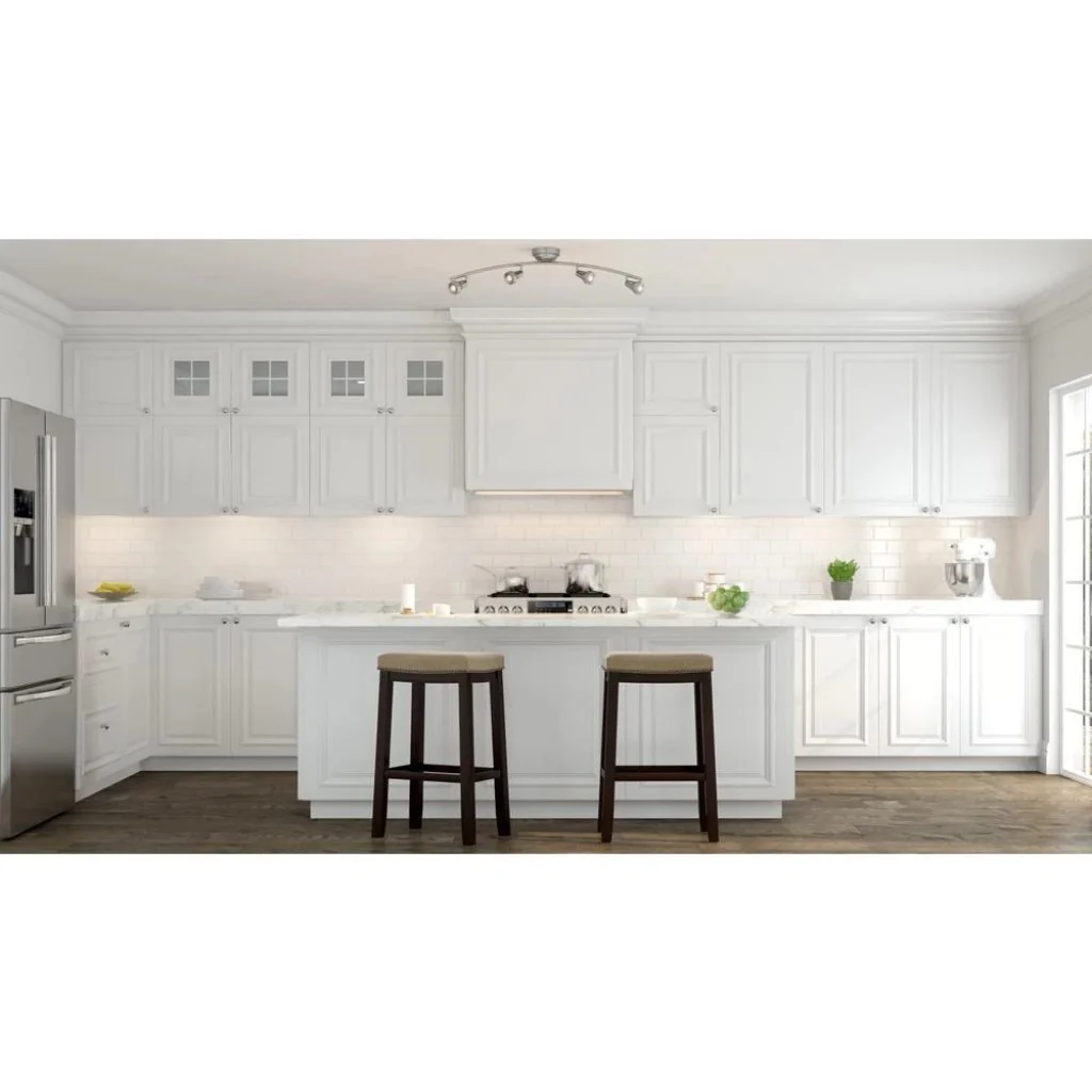 Hampton Bay Kelso 3 ft. 4-Light Satin Nickel LED Fixed Rail with 300/Lumen Heads Damaged Box - Image 2