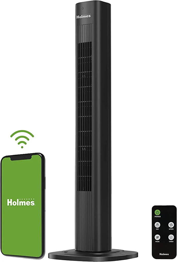 Holmes 36" Smart Tower Oscillating Fan Black New - Image 2