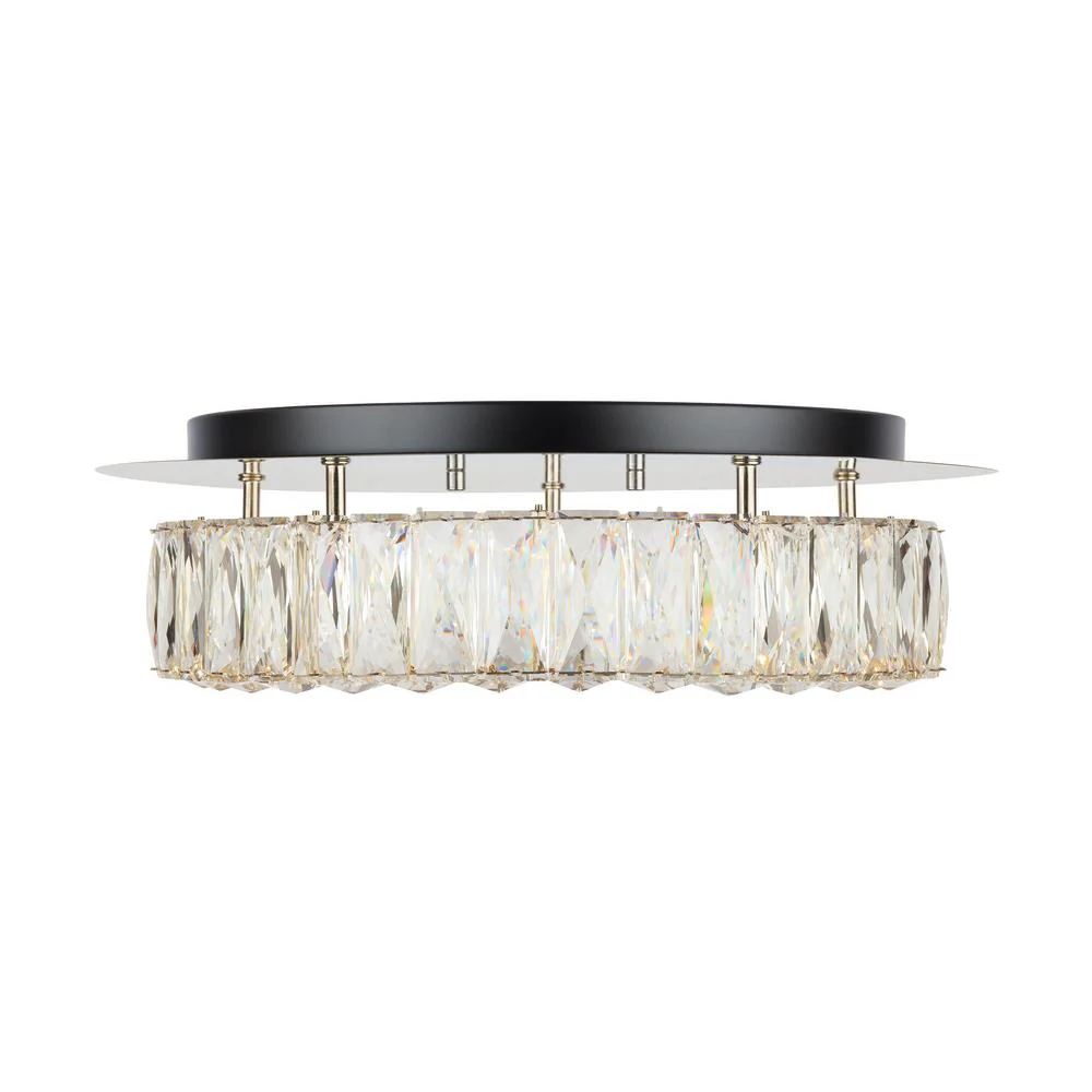 Home Decorators Collection Crystal One Hundred Watt Polished Chrome Integrated LED Semi Flush Mount Damaged Box - Image 2