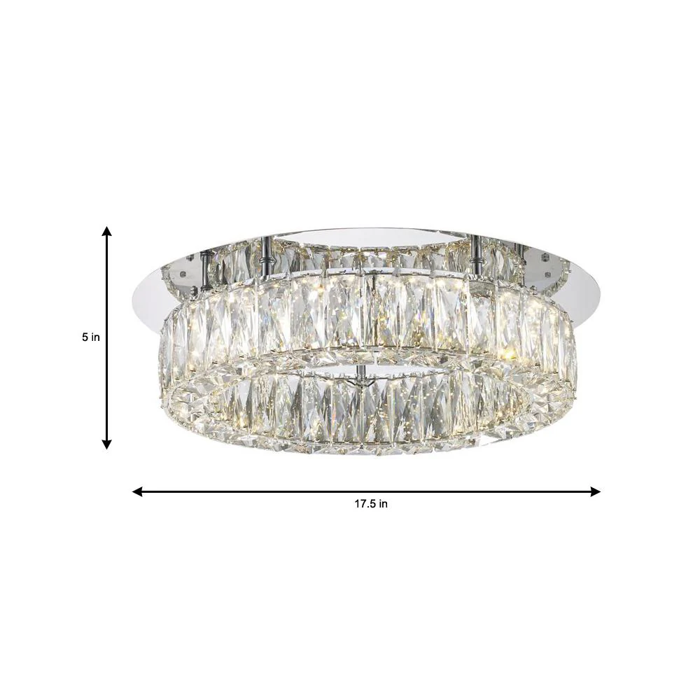 Home Decorators Collection Crystal One Hundred Watt Polished Chrome Integrated LED Semi Flush Mount Damaged Box - Image 3