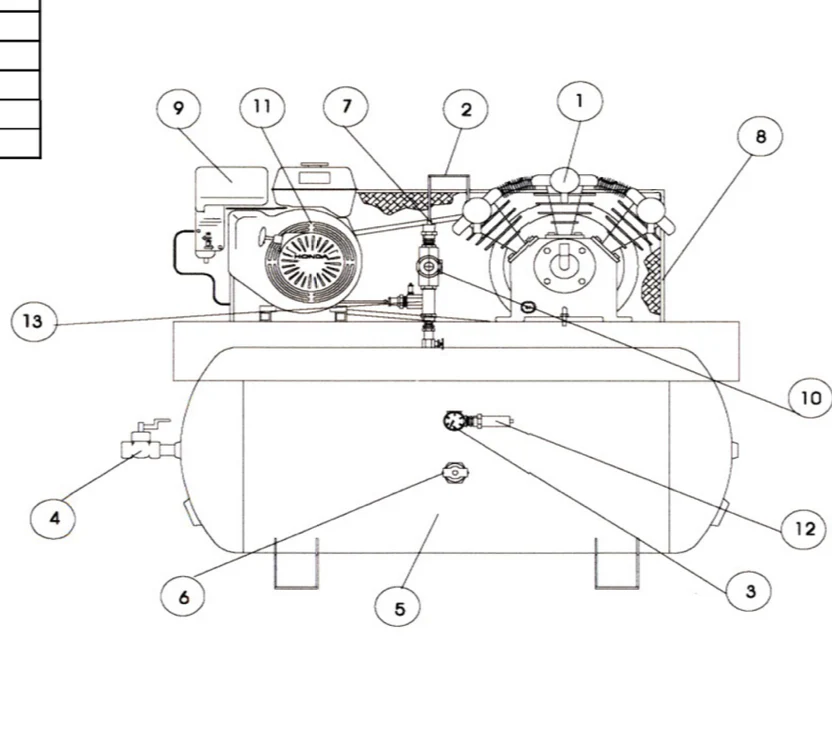 Iron Horse 30 Gallon Two Stage Truck Mount Air Compressor With Electric Start Briggs and Stratton Engine - Image 4