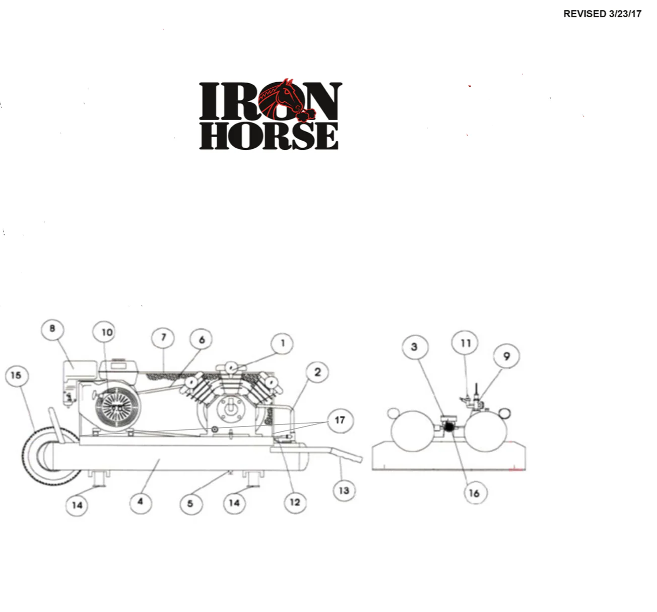 Iron Horse 8 Horse Power 10 Gallon Air Comrpessor With Electric Start Briggs And Stratton Engine - Image 4