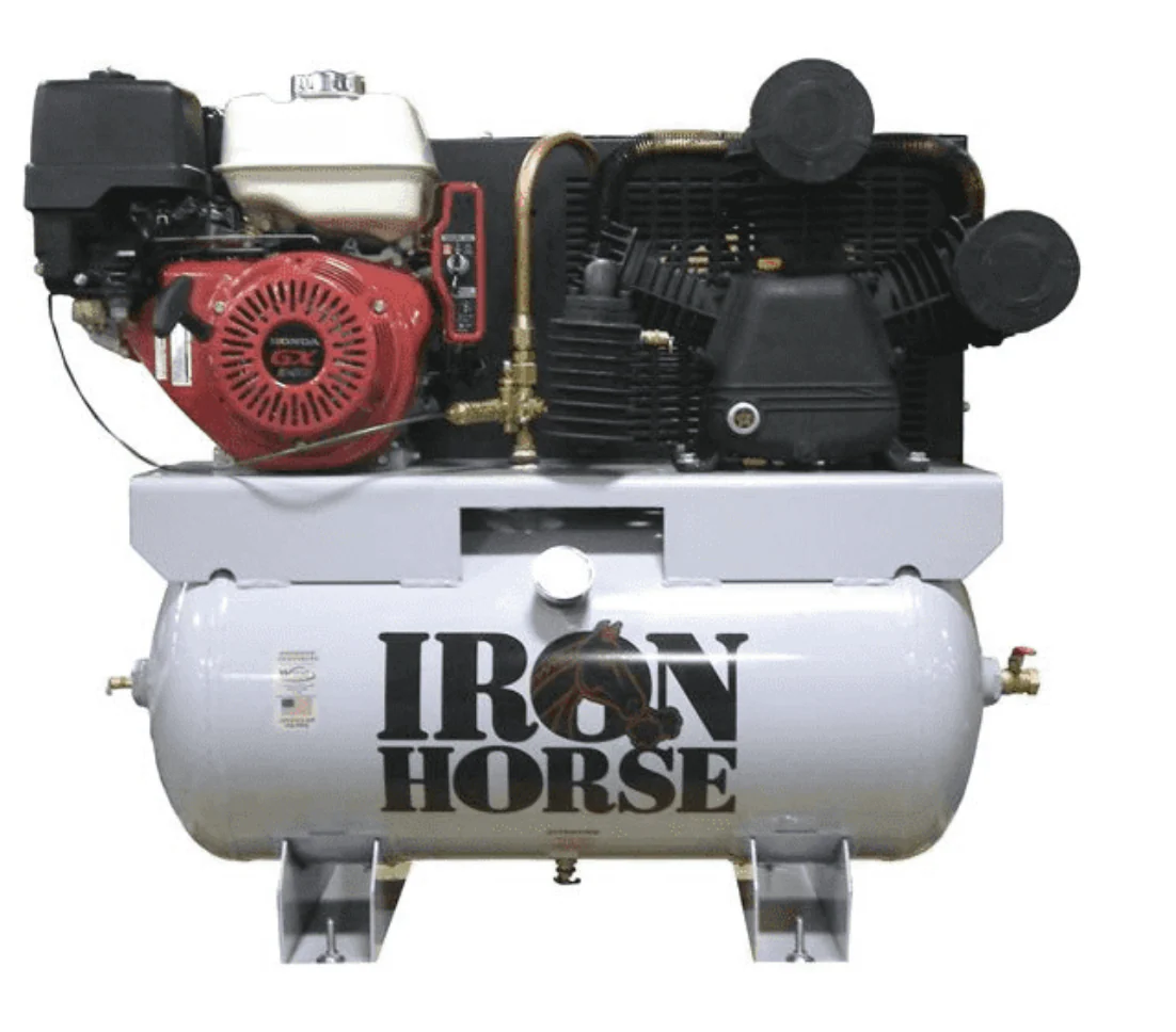 Iron Horse Air Compressor 13 Horsepower Honda Engine 30 Gallon