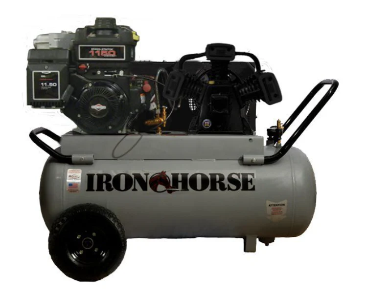 Iron Horse Air Compressor 8 Horse Power Briggs And Stratton Engine 25 Gallon Tank