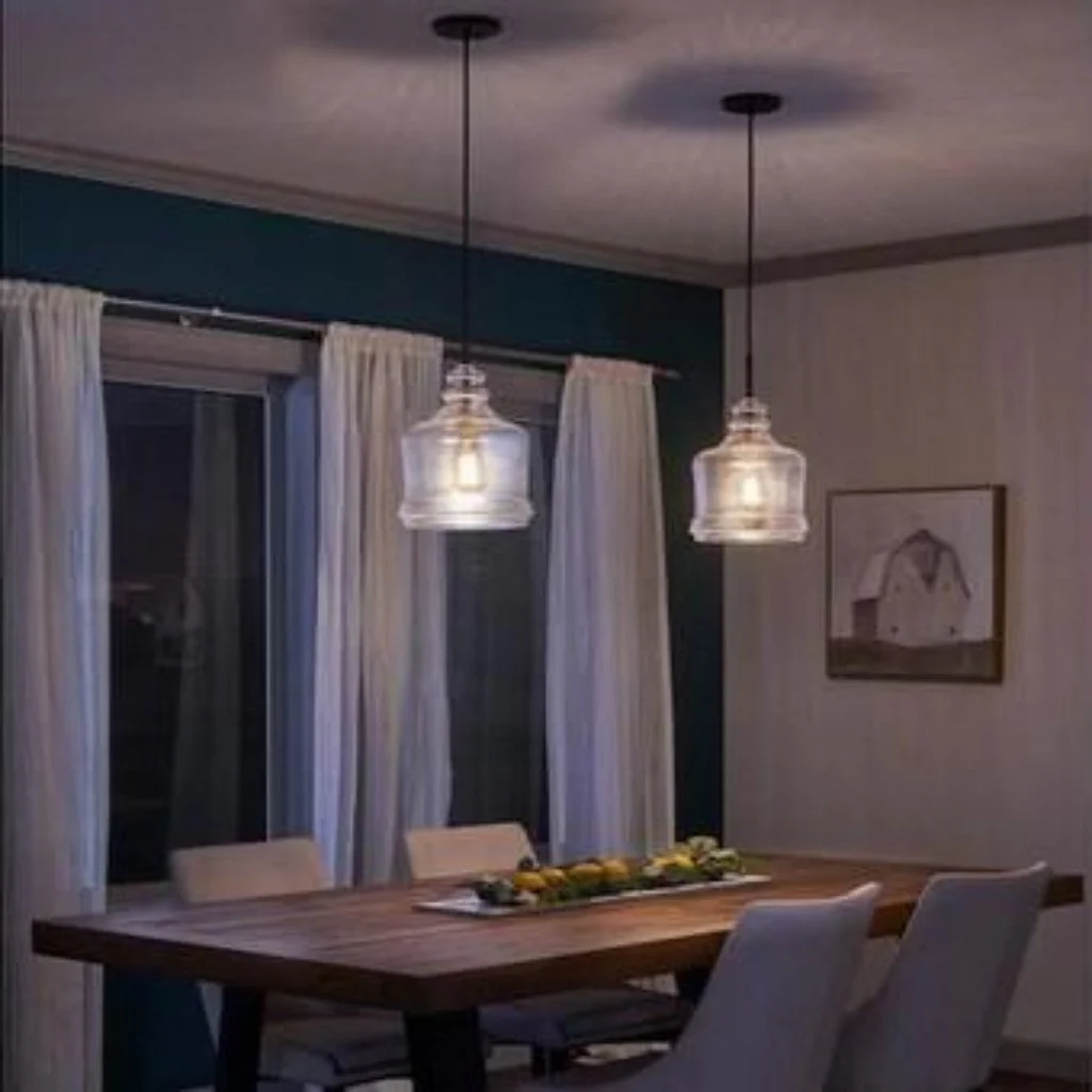 Kichler Oil Rubbed Bronze Glass Jar Pendant Light - Image 2
