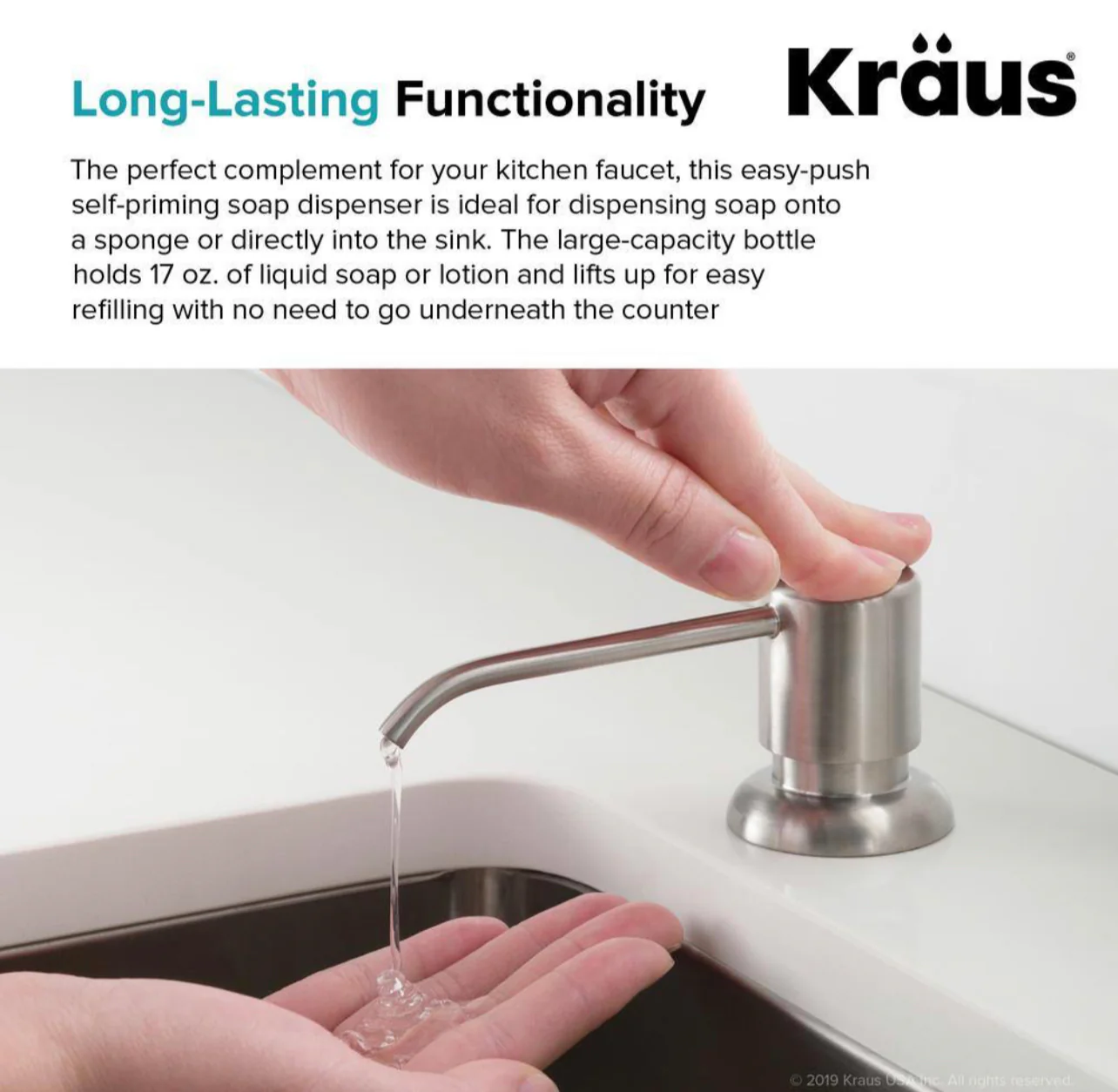 Kraus Boden Kitchen Soap Dispenser in Stainless Steel Damaged Box - Image 5