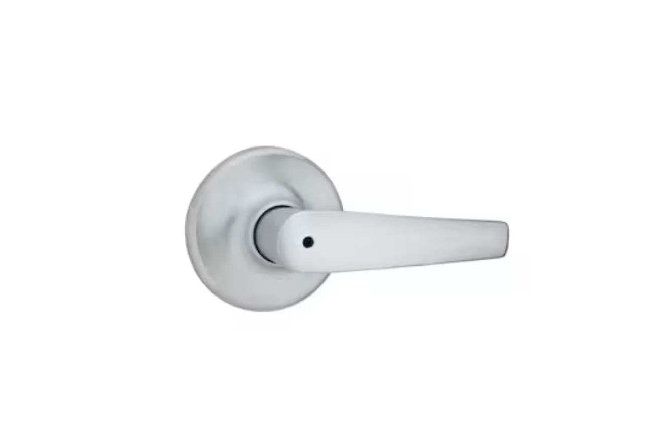 Kwikset Series Delta Satin Chrome Universal Interior Bed/Bath Privacy Door Handle Damaged Box - Image 2