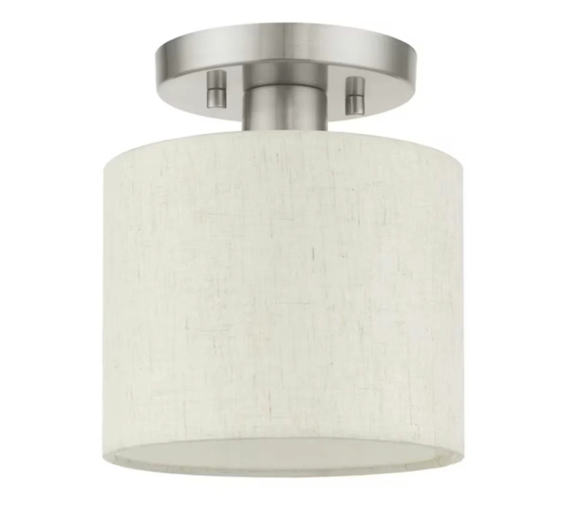 Livex Lighting Meadow 1 Light Brushed Nickel Semi Flush Mount - Damaged Box - Image 5