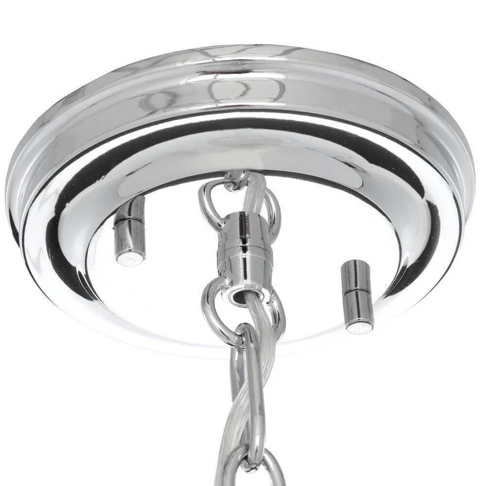 Lucky collection polished chrome mini pendant with clear double prismatic glass damaged box - Image 2