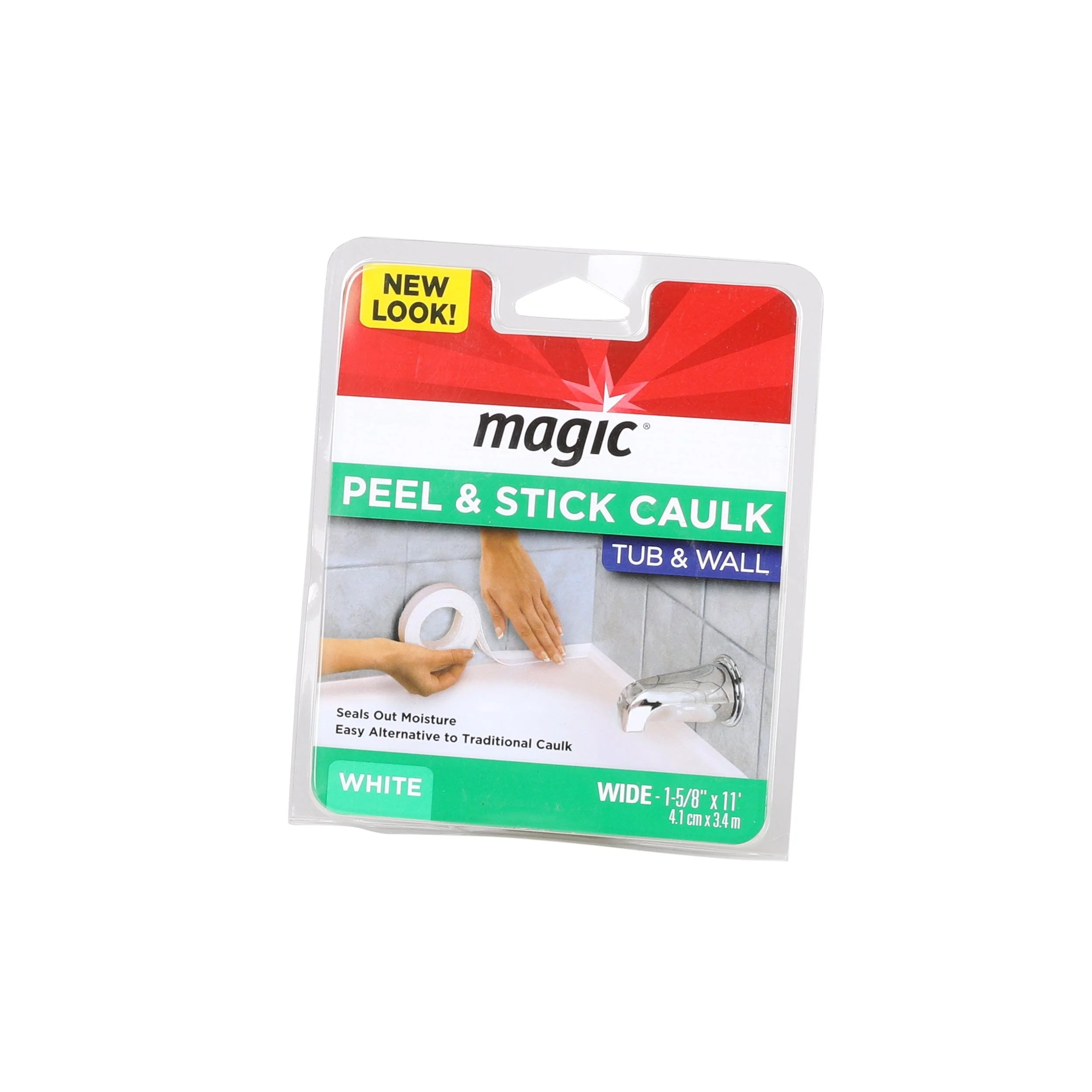 Magic 1-5/8 in. x 11 ft. Tub and Wall, Peel and Stick Caulk Strip in White Damaged Box - Image 2