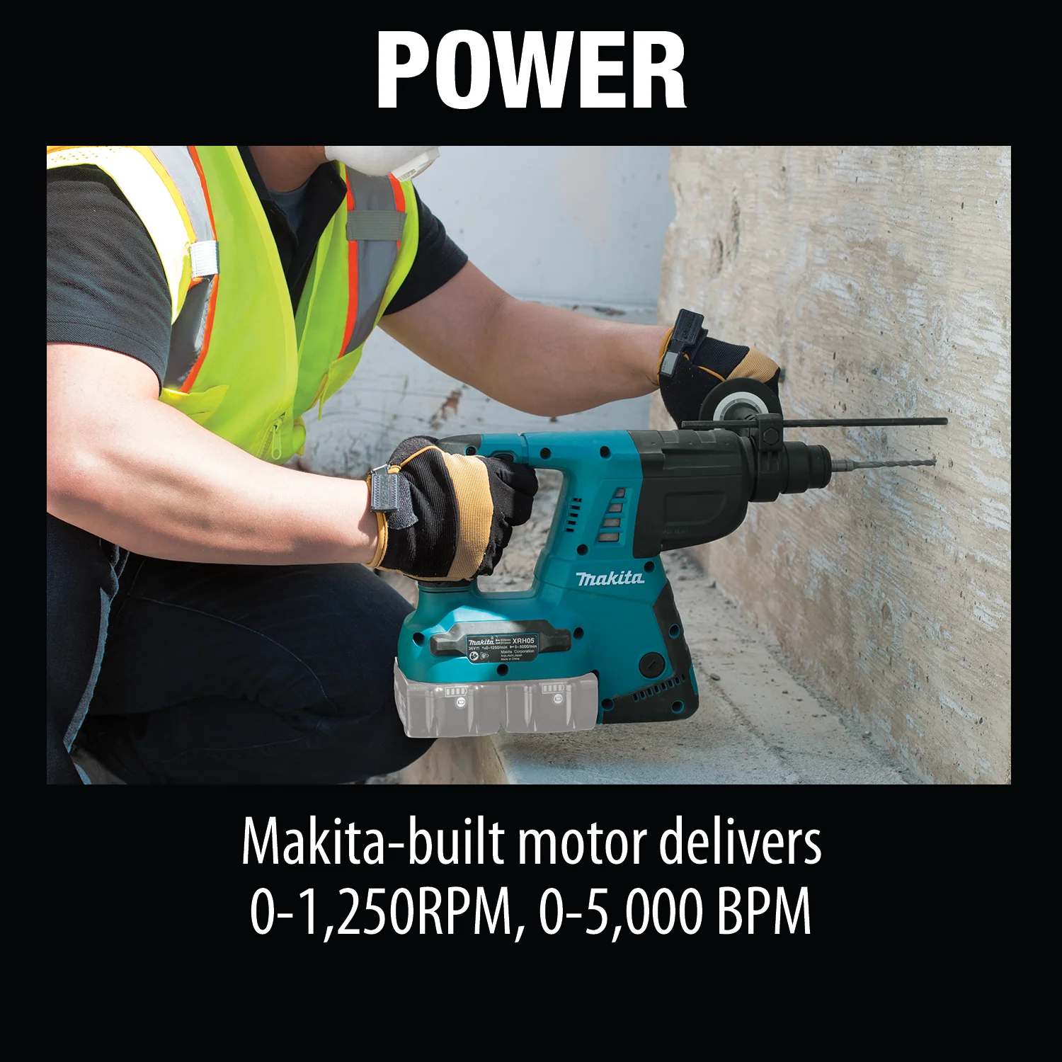 Makita 36 Volt 18V X2 LXT 1 Inch SDS Rotary Hammer Factory Serviced Tool Only - Image 13