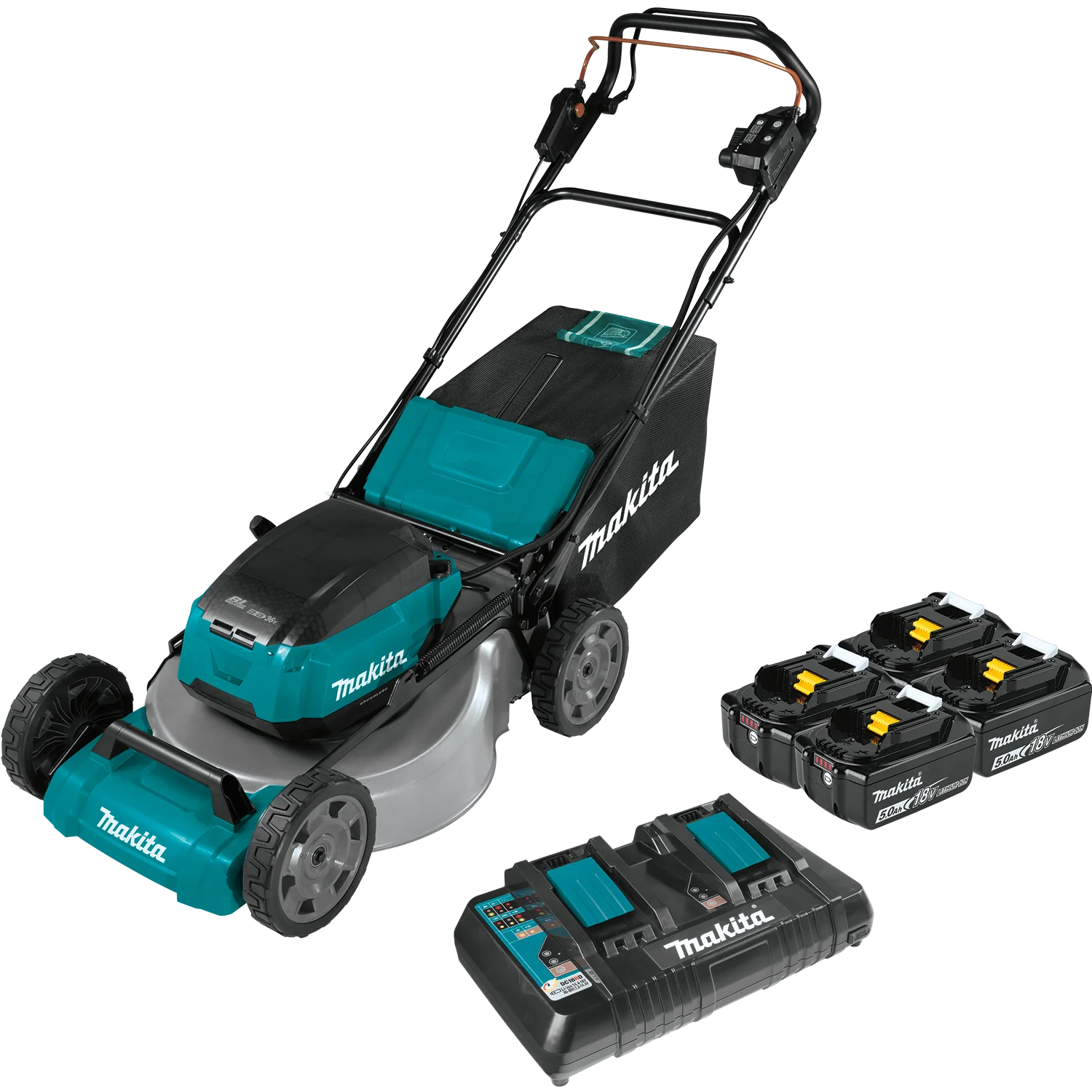 Makita 36V Brushless 21 Inch Self Propelled Lawn Mower Kit Factory Serviced
