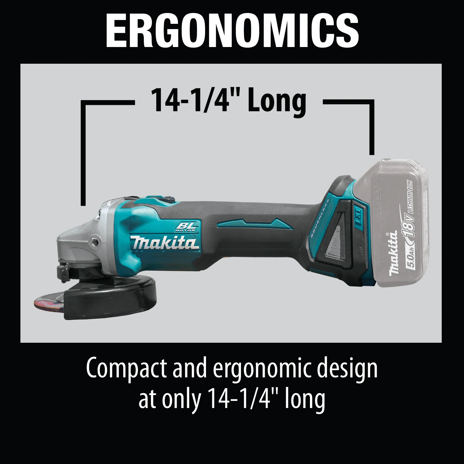 Makita 4 1/2 Inch Cut Off/Angle Grinder 18V Tool Only Factory Serviced - Image 12