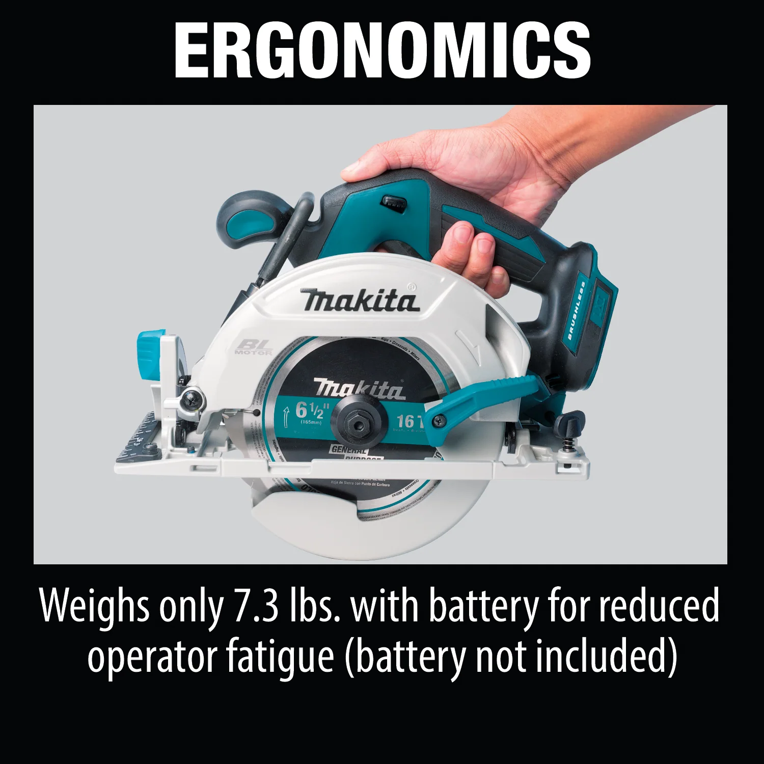 Makita 18 Volt  6.5 Inch Brushless Cordless Circular Saw Factory Serviced Tool Only - Image 11