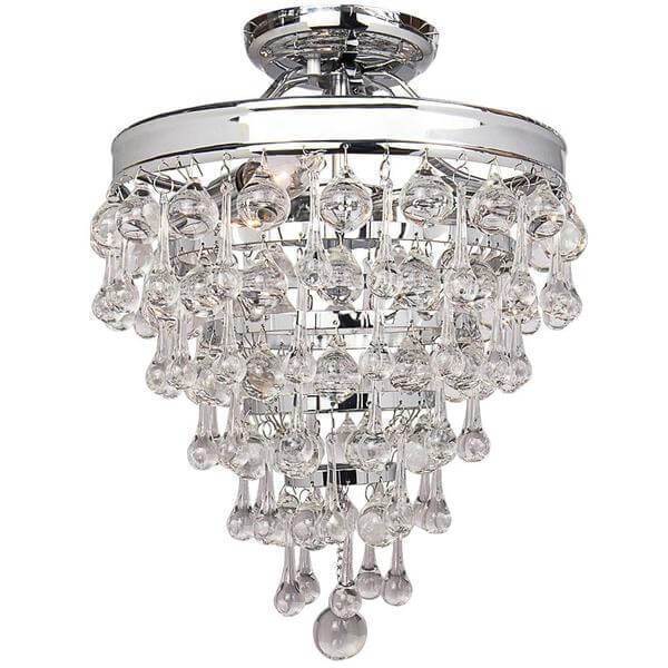 Milton 3-Light Chrome Crystal Semi-Flush Mount Damaged Box
