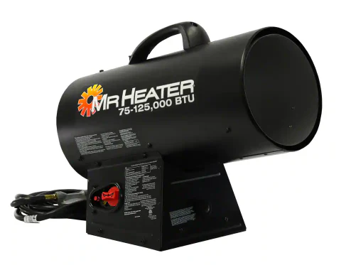 Mr Heater 75-125,000 BTU Portable Propane Forced Air Heater Factory Serviced - Image 2