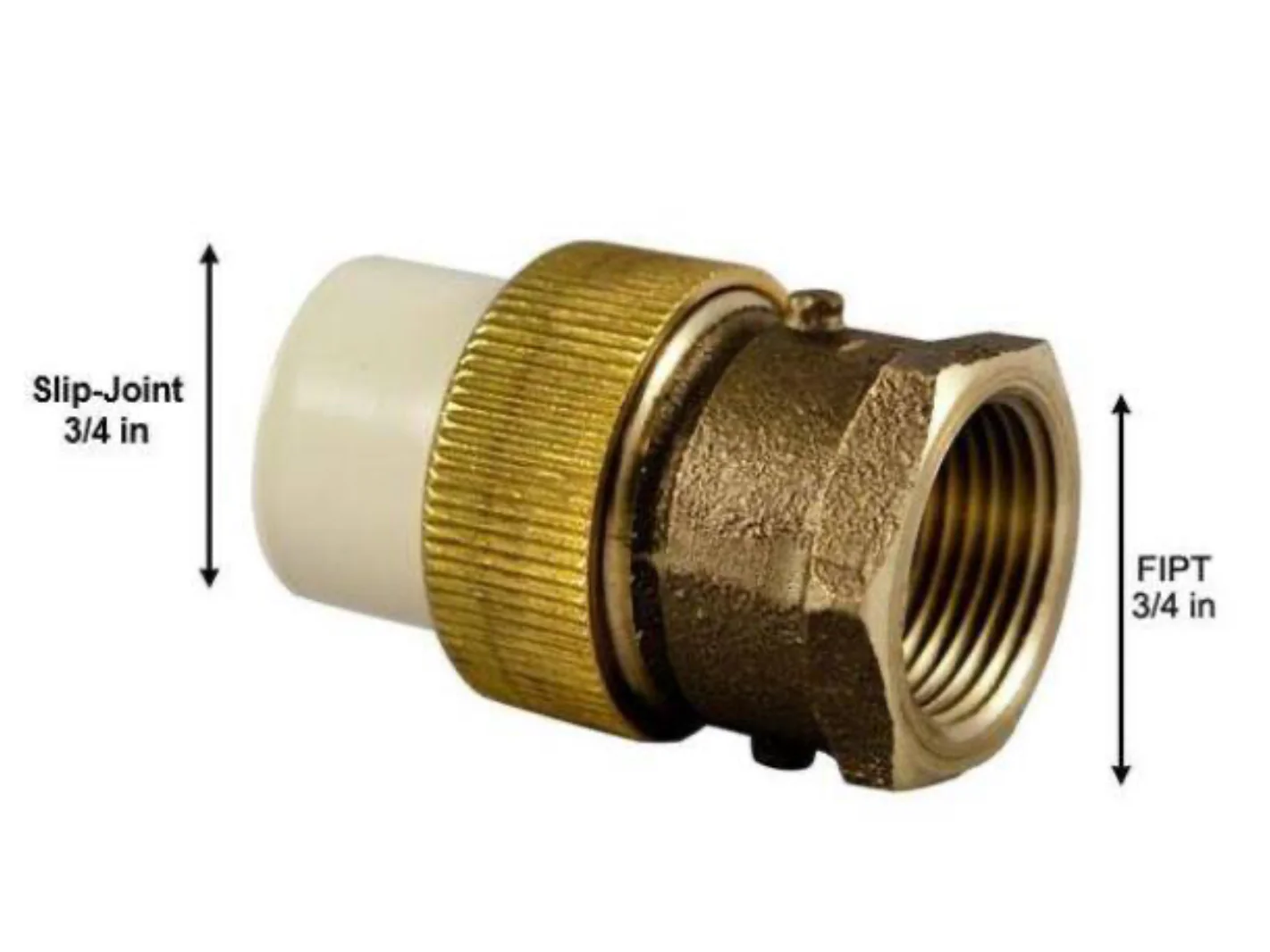 NIBCO 3/4 in. CPVC-CTS Copper Silicon Alloy Lead-Free Slip x Copper Silicon FIPT Transition Union - Image 3