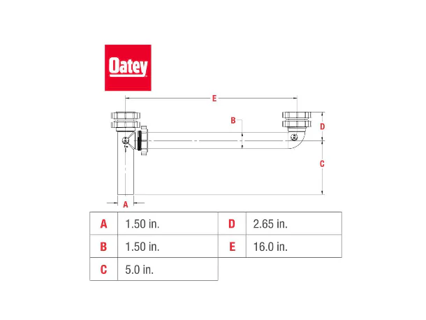 Oatey 1-1/2 in. White Plastic Slip-Joint Sink Drain Outlet Waste DAMAGED PACKAGE - Image 4