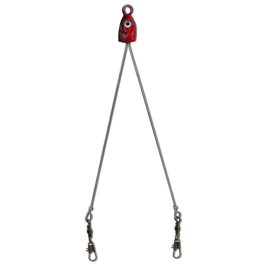 Paps Umbrella Fishing Rig 2 Pack 2 Hook Red