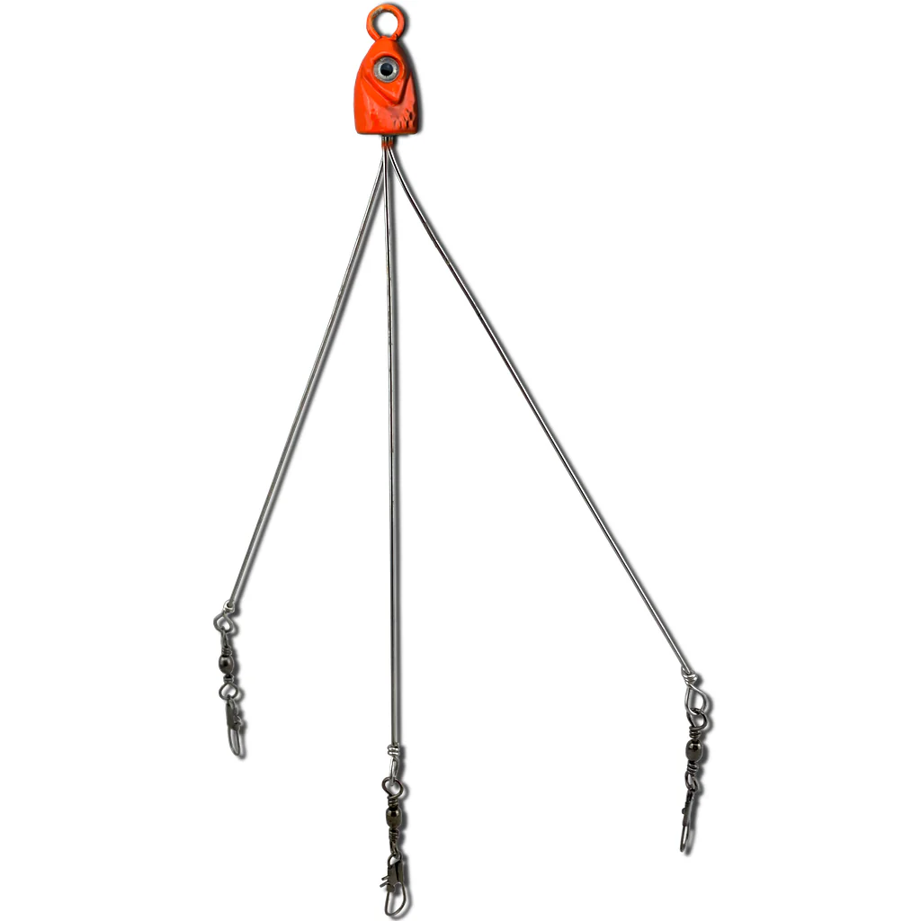 Paps Umbrella Fishing Rig 2 Pack 3 Hook Orange