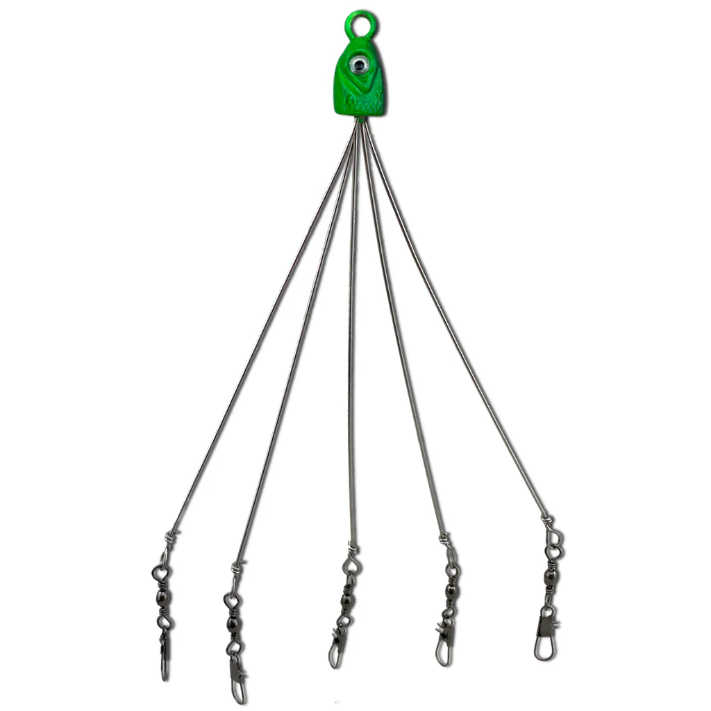 Paps Umbrella Fishing Rig 2 Pack 5 Hook Green
