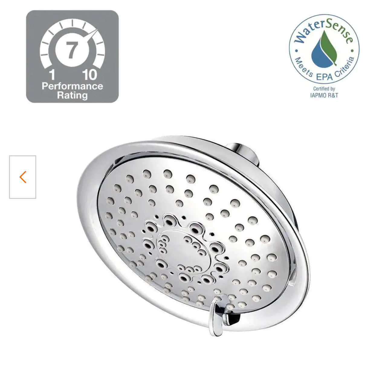 Pfister Universal 5-Spray 5.66 in. Single Wall Mount Low Flow Fixed Rain Shower Head in Polished Chrome Damaged Box - Image 2