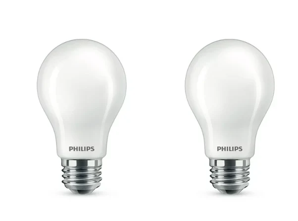 Philips LED 75-Watt A19 General Purpose Household Light Bulb Frosted Soft White Warm Glow Dimmable E26 Medium Base 2-Pack DAMAGED BOX - Image 2