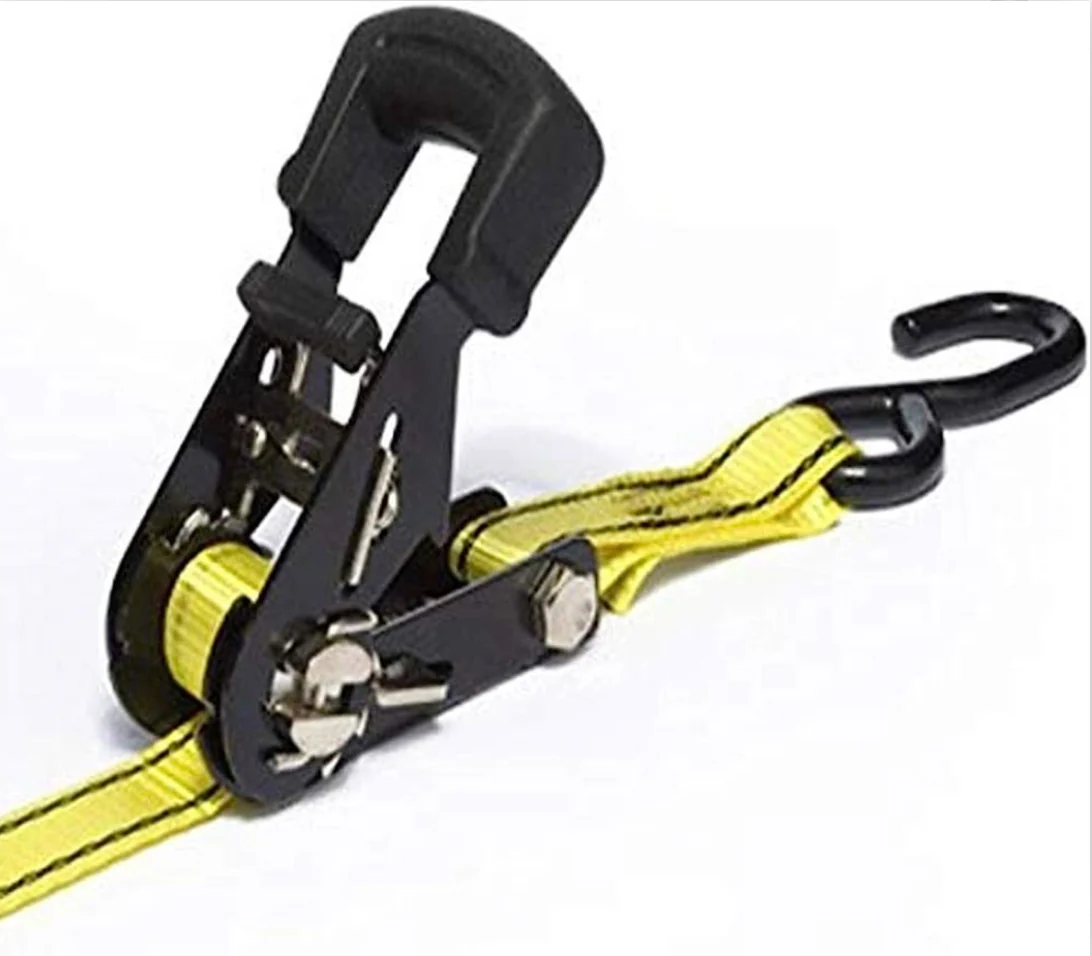 Pro Grip - Bar Ratchet with S Hooks Heavy Duty Cargo Tie Down Ratchet with Black Handle: Small Grip and S-Hooks, 16' x 1" 16ft/ 4.8m - Image 2