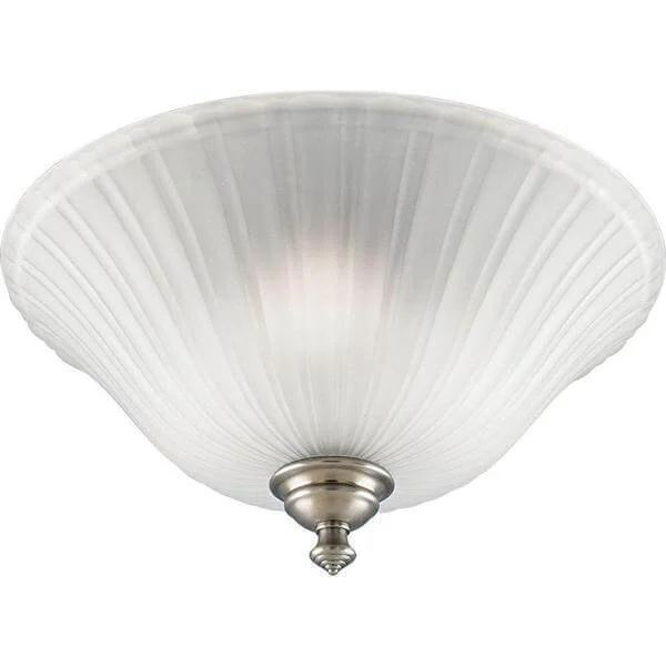 Renovations 3-Light Antique Nickel Semi-Flush Mount with Etched Glass Damaged Box