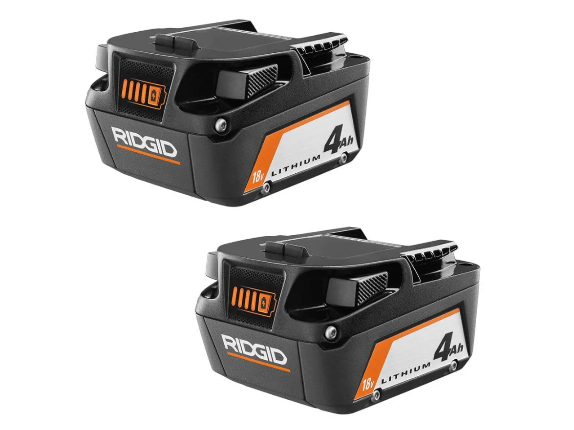 RIDGID 18V Lithium-Ion 4.0 Ah Battery (2-Pack) - NEW