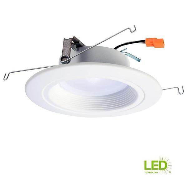 Halo RL 5 inch and 6 inch White Integrated LED Recessed Ceiling Light Fixture Retrofit Downlight at 90 CRI 3500K Bright White Damaged Box
