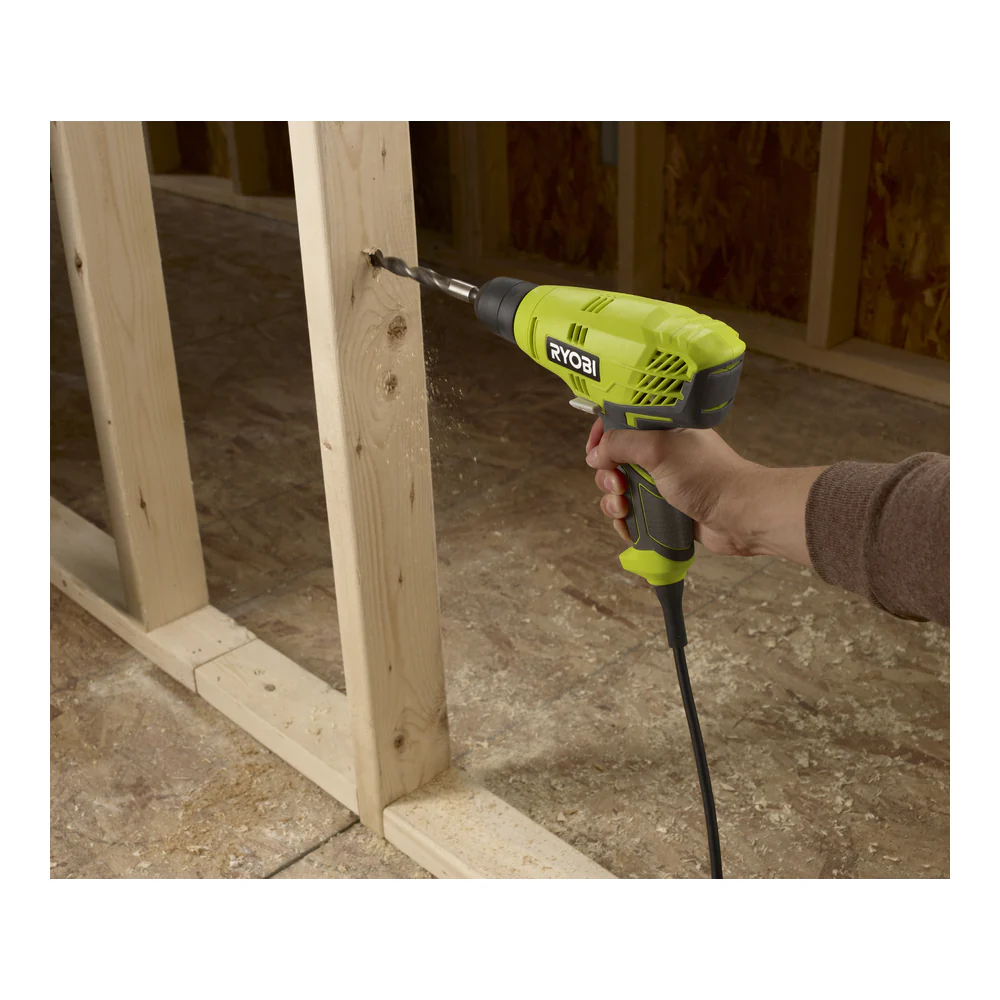 Ryobi 5.5 Amp Corded 3/8in. Variable Speed Compact Drill/Driver With Bag Damaged Box - Image 6