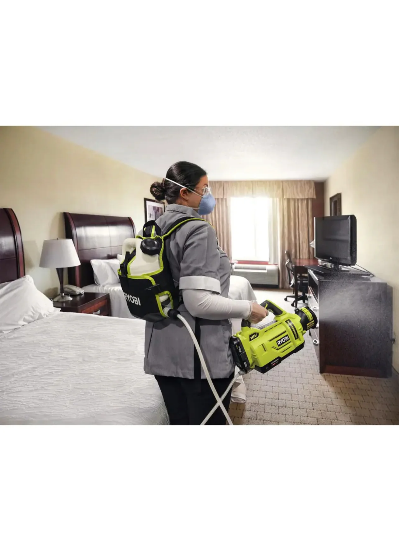 Ryobi One Plus 18V Cordless Electrostatic 1 Gal. Sprayer Kit with (2) 2.0 Ah Batteries and (1) Charger Damaged Box - Image 8