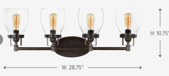 Sea Gull Lighting  Belton 28.75-in 4-Light Heirloom Bronze Transitional Vanity Light *Damaged Box* - Image 2