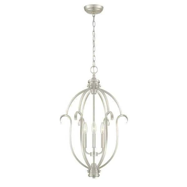 Sherwood 3-Light Steel Brushed Nickel Hanging Pendant Damaged Box