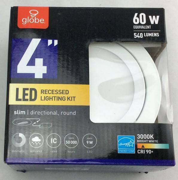 Slimline Swivel 4 inch White Finish Integrated LED Recessed Kit Damaged Box - Image 2