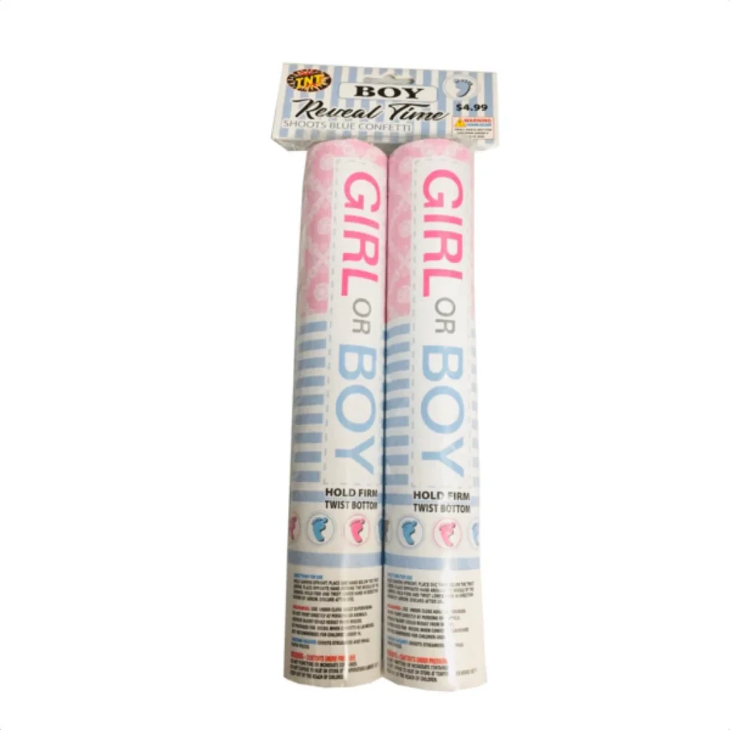 TNT Boy Gender Reveal Confetti Poppers