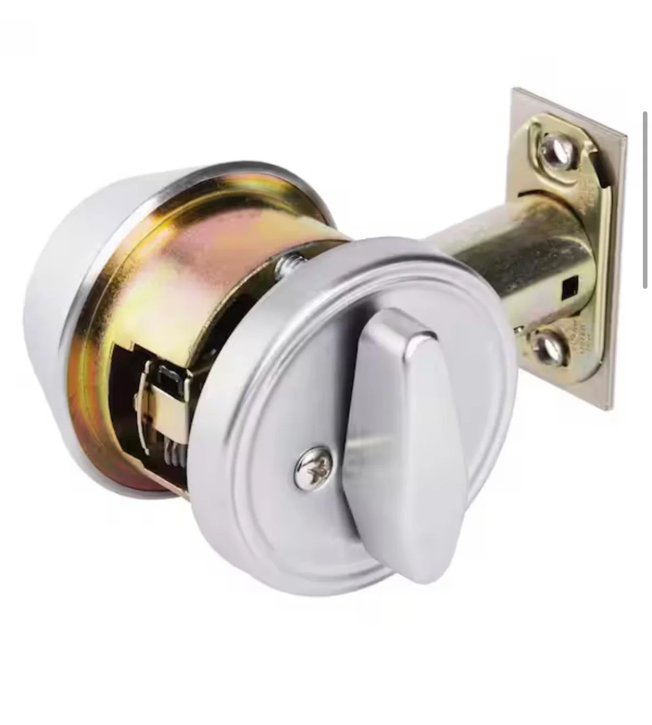 Universal Hardware  Industrial Duty Commercial Single Cylinder Deadbolt, UL 3-Hr Fire ANSI Grade 1, Satin Chrome Finish Damaged Box - Image 5