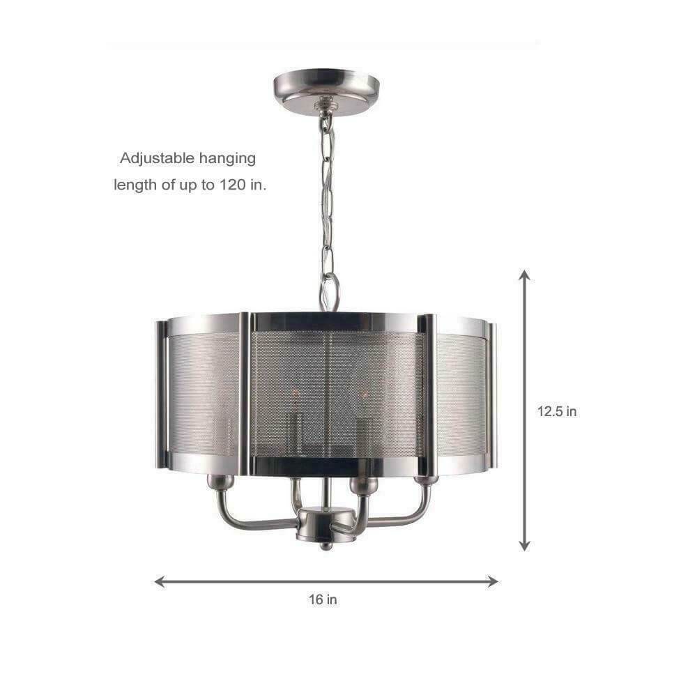 World Imports WI-8949-37 Xena Collection 4-Light Brushed Nickel Indoor Chandelier Damaged Box - Image 2