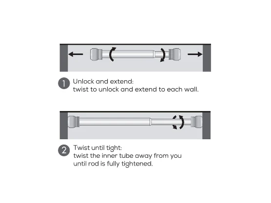 Zenna Home NeverRust Decorative Finial 46 in. to 72 in. Aluminum Adjustable Tension No-Tools Shower Rod in Chrome DAMAGED BOX - Image 3